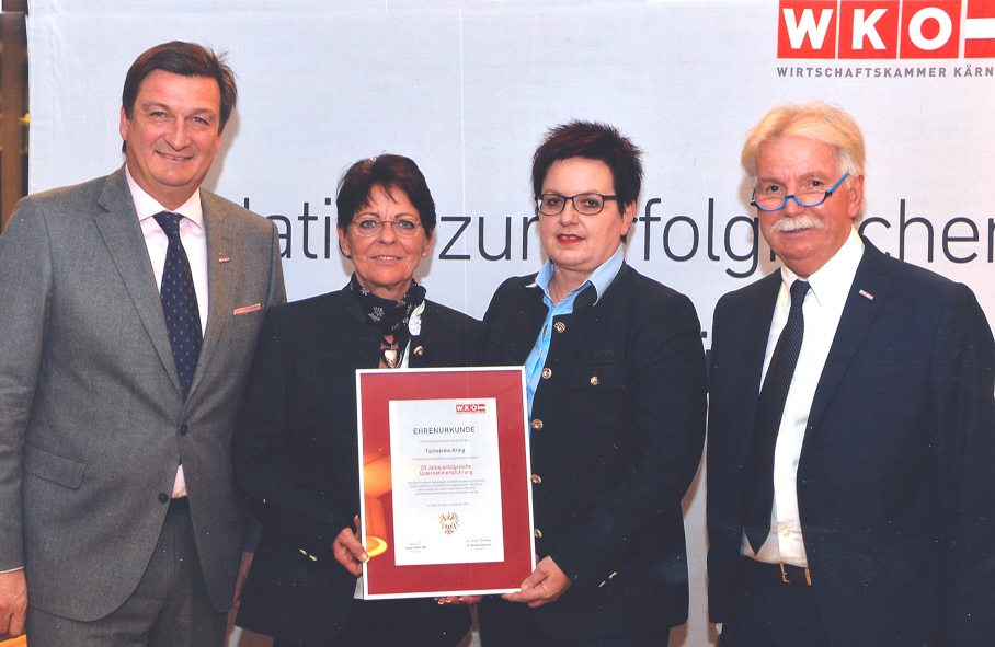 v.l.n.r.: Jürgen Mandl, MBA, Maria Wieser, Gilda Sallinger, Freddy Bein.