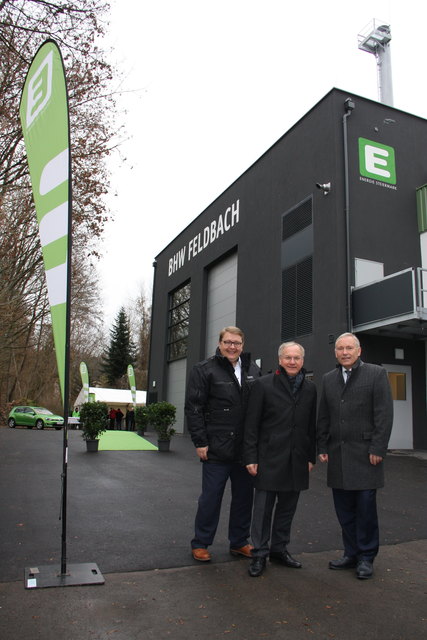 Eröffnung des Biomasse-Heizwerkes: Martin Graf, Josef Ober, Christian Purrer (v.l.) setzen in Sachen Energie auf Ökologie.