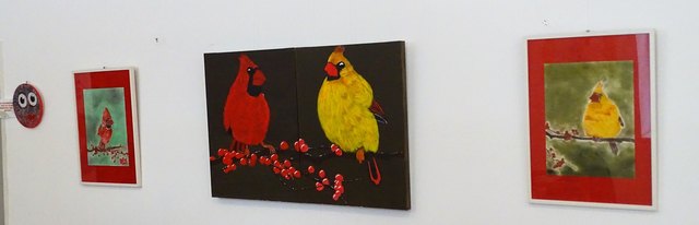 roter und oranger Freund - eine Studie in Acryl und Pastell