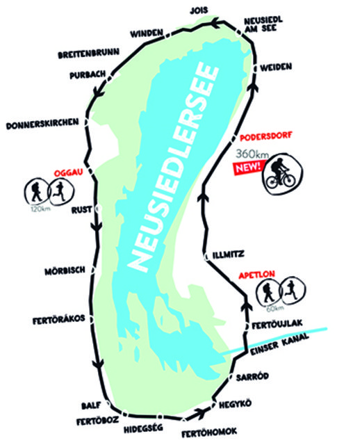 Die klassische Distanz rund um den Neusiedler See beträgt 120 Kilometer. | Foto: Verein 24 Stunden Burgenland