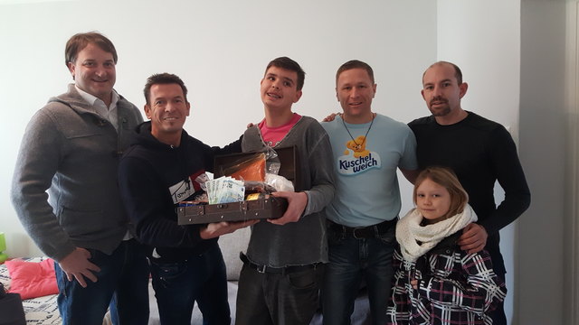 Michael Ertl Geschäftsführer der Kindertagesstätte HOKIP, Christian Messner CKF - Klagenfurt, Matthias Zinkanell aus Villach, Josef Patterer Karate Club Bushido und Bernhard Hudelist mit Tochter Lisa vom ASKÖ Fight 4 Fitness Villach | Foto: KK