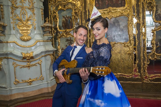 Fotoshooting mit Miss Universe-Kandidatin Dajana Dzinic  im Schloss Leopoldskron. | Foto: Franz Neumayr/Leo