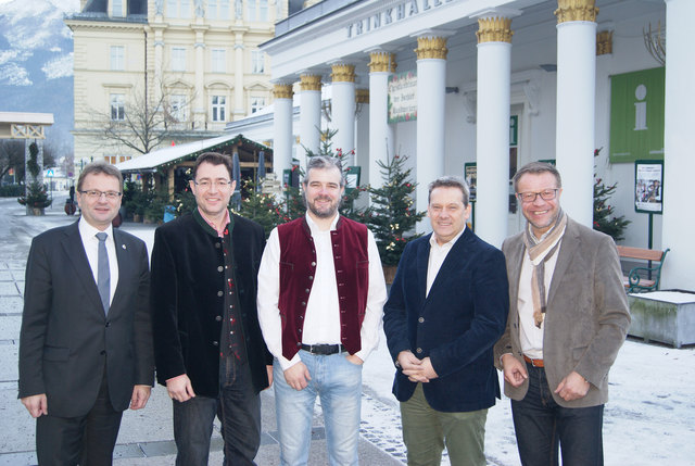 Bürgermeister Hannes HEIDE, Tourismusobmann Edwin GRUBER, Leiter Bad Ischl Marketing Siegfried LEMMERER, Obmann Wirtschaftsforum Markus TULACH und Tourismusdirektor Robert HERZOG