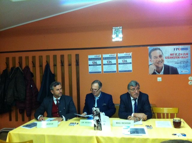 Norbert Hofer, Walter Rosenkranz und Johann Richter waren die Festredner beim Dreikönigstreffen der FPÖ Pinkafeld. | Foto: FPÖ Pinkafeld