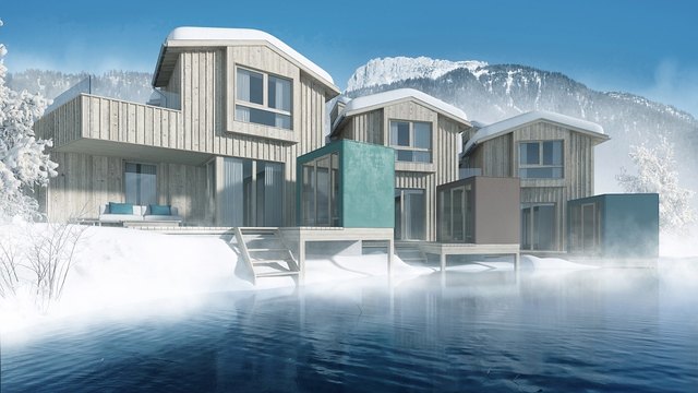 Die drei Chalets sind zentrumsnah situiert.