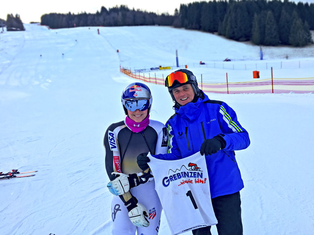 Lindsey Vonn mit Grebenzen-Chef Karl Schmidhofer. Foto: KK