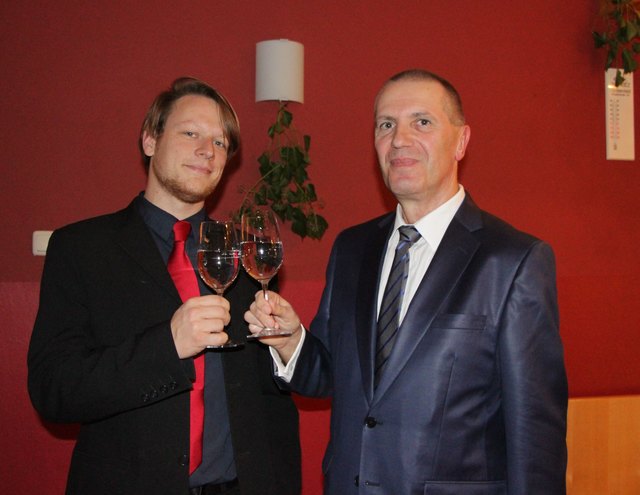 Obmann Michael Prantl mit Parteikollegen und Gemeinderat Phillipp Geiger.