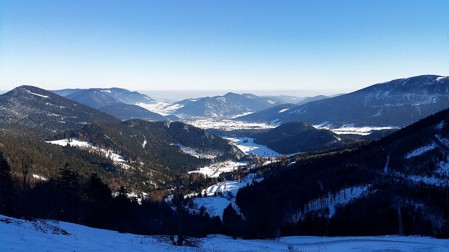 Aussicht vom Almreserlhaus am Schneeberg bei Losenheim