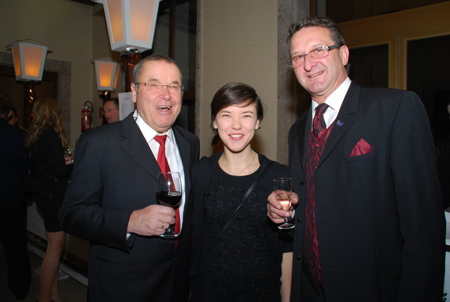 August Mayer mit Tochter Theresa und Wolfgang Klinar