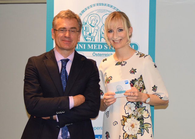 Primar Michael Studnicka, Vorstand der Universitätsklinik für Pneumologie am LKH Salzburg mit Moderatorin Angelika Pehab. | Foto: Mini Med Studium