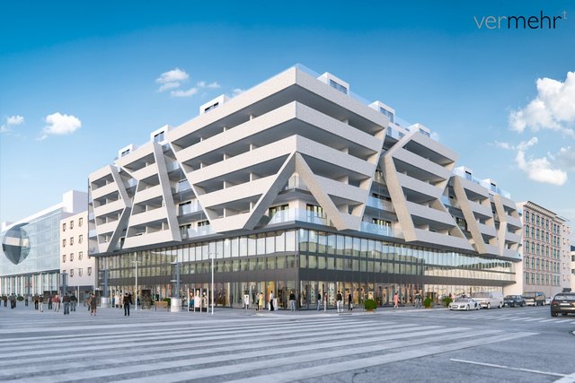 So könnte das ehemalige Tlapa-Haus in Zukunft aussehen. Geplant sind drei Shops, Wohnungen und ein Dach-Gastro-Hotspot.