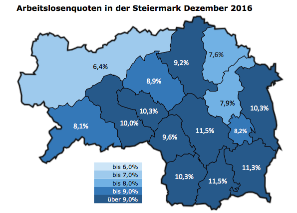 Der Bezirk Liezen verzeichnet die niedrigste Arbeitslosigkeit in der Steiermark.