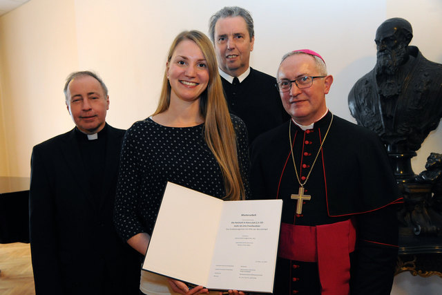 Reinhard Knittel, Katharina Maria Eggenhofer, Gottfried Glassner und Anton Leichtfried nach der Präsentation. | Foto: Wolfgang Zarl