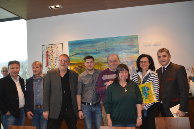 Bei der Ausstellungseröffnung waren u.a. Bgm. Johann Trinkl, Simon Glantschnig, Helmut Poller, Ernst und Doris Posch, LA Sandra Holasek und LA Walter Temmel