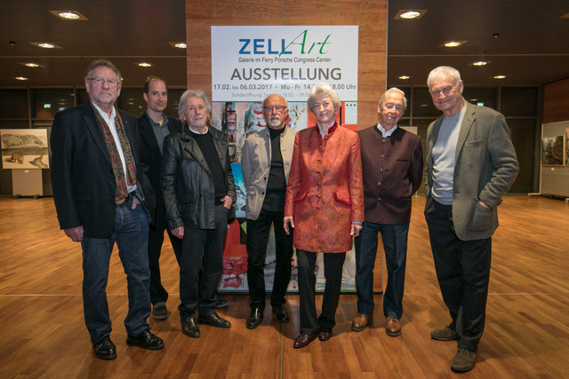 Die ausstellenden Künstler: Karl Weber, Thomas Schwarzenbacher, Wolfgang Wiesinger, Gerhard Embert, Edith Lirk, Rudolf Ferbus und Helmut Hierner | Foto: Faistauer Photography