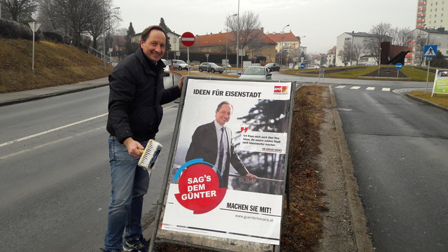 LAbg. Vbgm. Günter Kovacs lädt mit neuen Plakaten zum Mitmachen ein: Ideen für Eisenstadt: "Sags dem Günter"