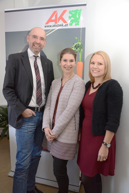 AK-Konsumentenschutz-Team: Guido Zeilinger, Kerstin Brickmann-Fellner, Kathrin Valland-Hammer.