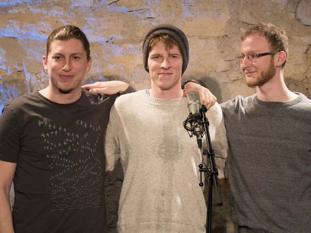 Die Finalisten Tom aus Graz, Christoph Steiner und Florian Supé (v.l.) überzeugten mit eigenen Texten und Zungenbrechern.