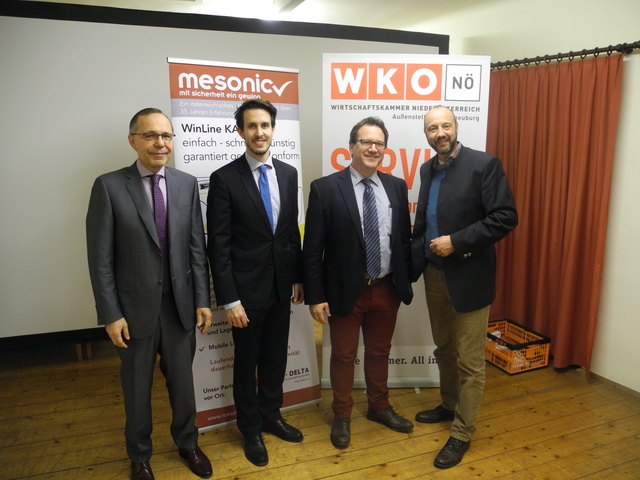 Vortrag: Karl Bruckdorfer, Jürgen Sykora, Gerald Schnabl und Friedrich Oelschlägel. | Foto: WK Klosterneuburg