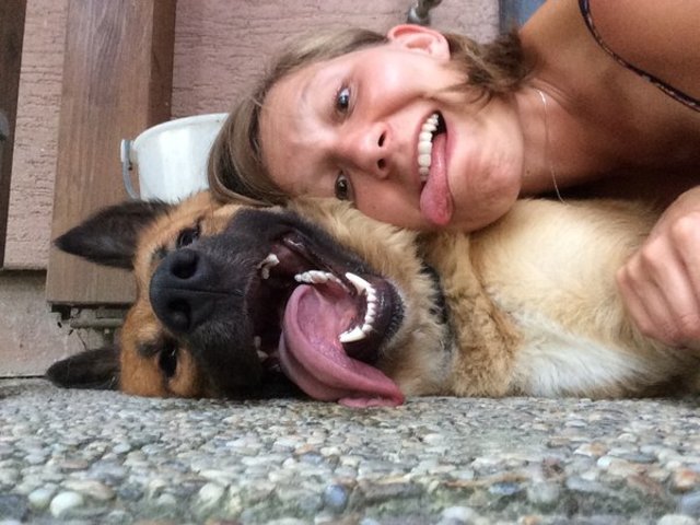 Daniela Juranitsch und Benji aus Mannsdorf an der Donau: völlig ausgepowert