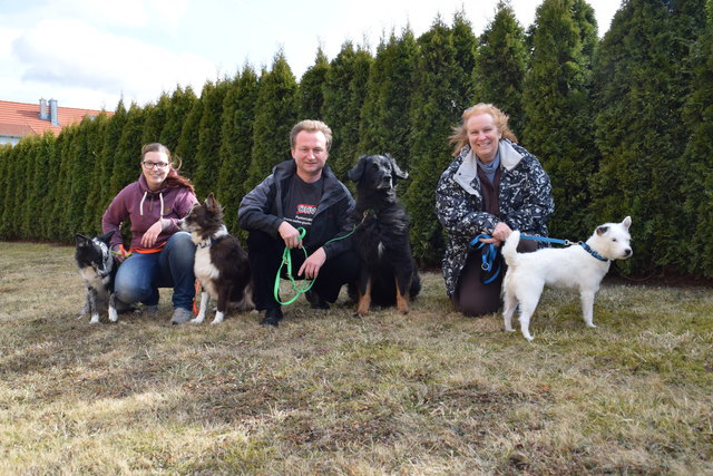 Das Team des HSV Purkersdorf mit ihren Hunden: Daniela Pekar, Silvia Pribitzer und Michael Holzer.