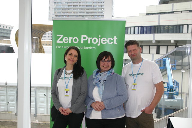 Bei der Konferenz in Wien: Karin Reder (Öffentlichkeitsarbeit Chance B), Eva Skergeth-Lopič (Geschäftsführung Chance B) und Peter Herbitschek von den Hausmasters.
