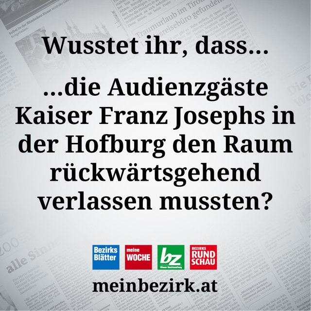 Es galt als unhöflich, dem Kaiser den Rücken zuzuwenden.