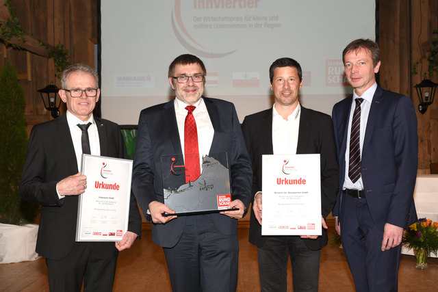 Nominiert in Kategorie 3: Erwin Witzmann (Langzauner, RI), Sieger Günter Benninger (Promotech, BR), G. Altendorfer und Reinhard Pfleger (Brauerei Baumgartner, SD).