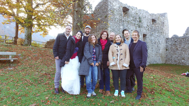 Erfolgreicher Shootingtag geht zu Ende: Bernhard Greimeister, Regina Schönegger, Michael Blasl-Eichenauer, Melanie Eichenauer, Claudia Adlaßnig, Günther Adlaßnig, Anja Blasl, Reinhard Pilz, Michael Hinterlechner (v. l.). | Foto: ME Photography