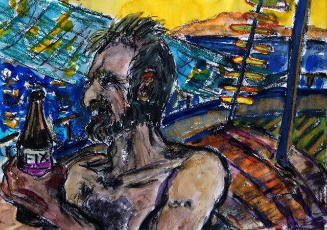 "Aris, der Faun": Mischtechnik auf Papier von Anna Koegeler. | Foto: Anna Koegeler/Stilgalerie