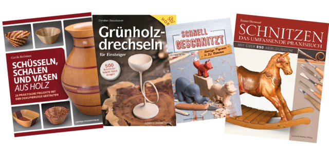 Bücher für kreative Handwerker und Hobby-Schnitzer und -Drechsler vom Leopold Stocker-Verlag. | Foto: Leopold Stocker Verlag