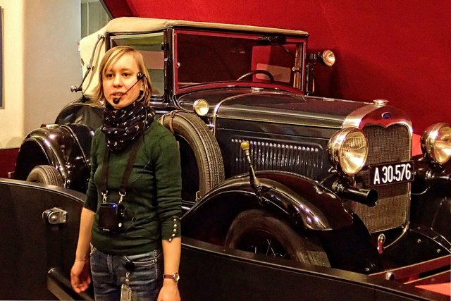 Dieses Auto war das Lieblingsstück (im wahrsten Sinn des Wortes) des Komponisten Alban Berg, die junge Dame geleitete uns gekonnt durch die Führung