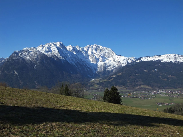 Blick ins Salzachtal mit Göllmassiv und Roßfeld