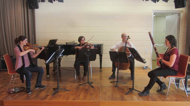 Katharina Pöttinger (Violine), Fiona Kaiser (Viola) und Clemens Gillesberger (Cello) und Johanna Andexlinger (Fagott) | Foto: privat