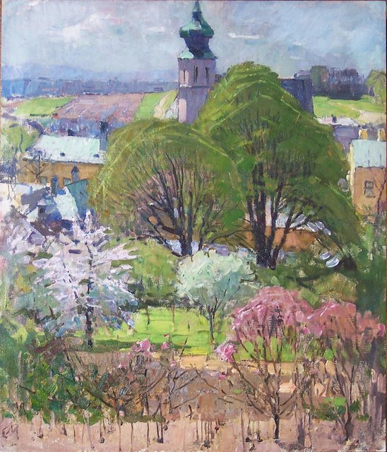 Kirschblüten in Grinzing von Carl Moll, das teuerste der gestohlenen Gemälde. | Foto: BKA