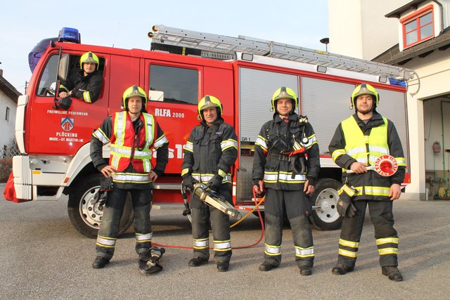 Florian Wögerbauer, René Kreuzmayr, Gerhard Roser, Christian Höllinger und Christoph Kainberger sind bei der FF Plöcking aktiv. Alle Fünf arbeiten bei Kosta Leichtstahlbau.