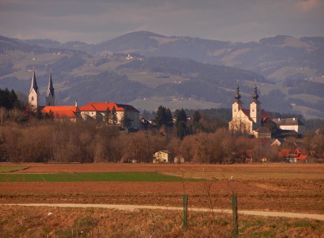 Zwischen der Stadtpfarrkirche und  der Basilika, auf der Anhöhe, liegt die Ortschaft Forst.