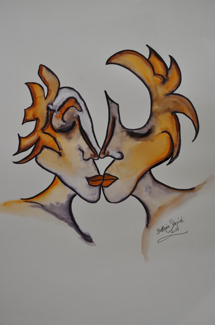 Moderne Kunst - "Liebende" - von Bettina Strejcek (Fürpaß)