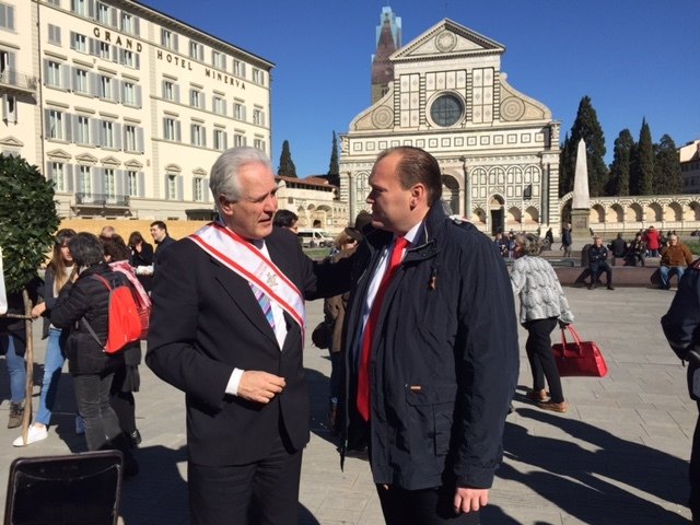 Mauthausens Bürgermeister zu Besuch beim Landtagspräsidenten von Florenz Eugenio Giani.