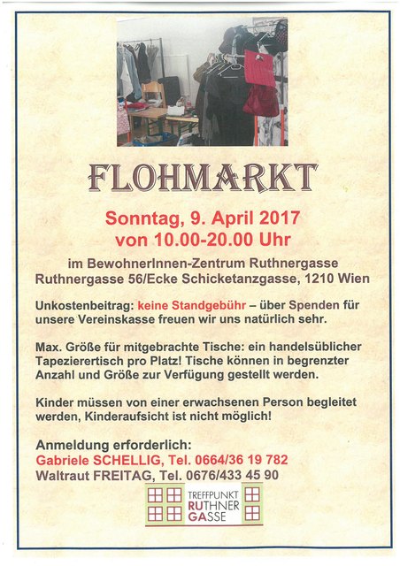 Flohmarkt in der Ruthnergasse! Da muß man hin!