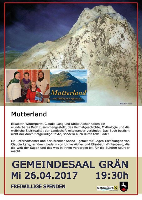 Mutterland, Veranstaltung im Gemeindesaal Grän