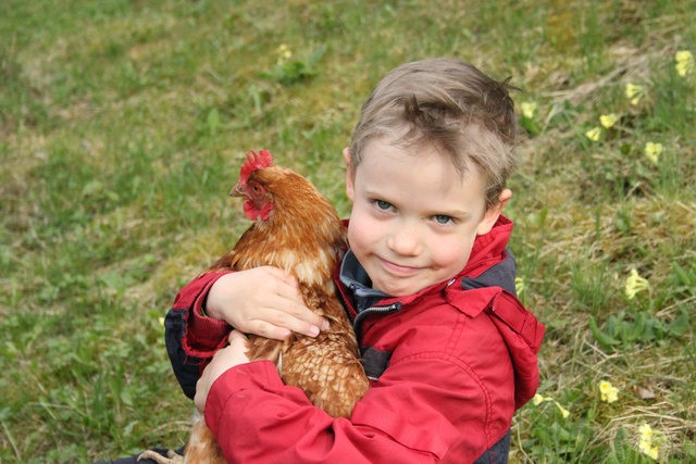 Benedikt Raml mit Huhn