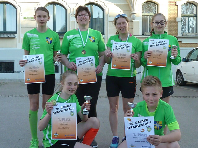h.v.l. Weidemann Lea, Koller Karin, Weidemann Marion, Eller Bianca; v.v.l. Neuhold Lina und Felix