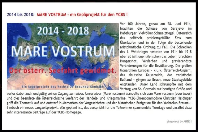 Projekt MARE VOSTRUM in kurzer Einführung | Foto: YCBS-Homepage