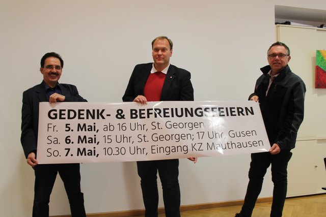 St. Georgens Bürgermeister Erich Wahl, Bürgermeister von Mauthauen Thomas Punkenhofer und Christian Aufreiter, Bürgermeister von Langenstein (v. l. n. r.) | Foto: BezirksRundschau