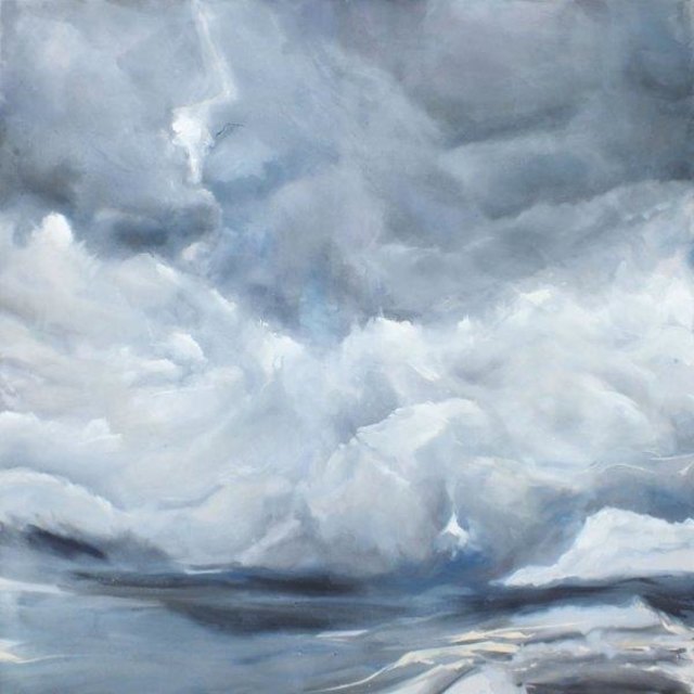 Katharina Moser, wolken1, Öl auf Leinwand, 130x130cm, 2016/2017