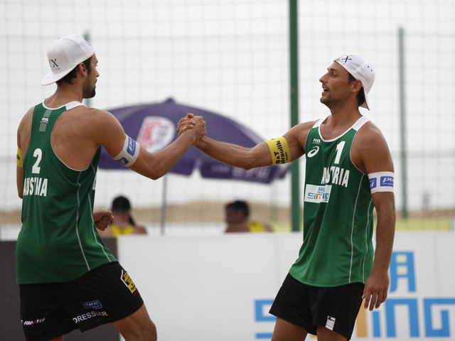 Bestes AUT-Team in China: Christoph Dressler (li.) und Tommy Kunert vom 1. BBV | Foto: FIVB