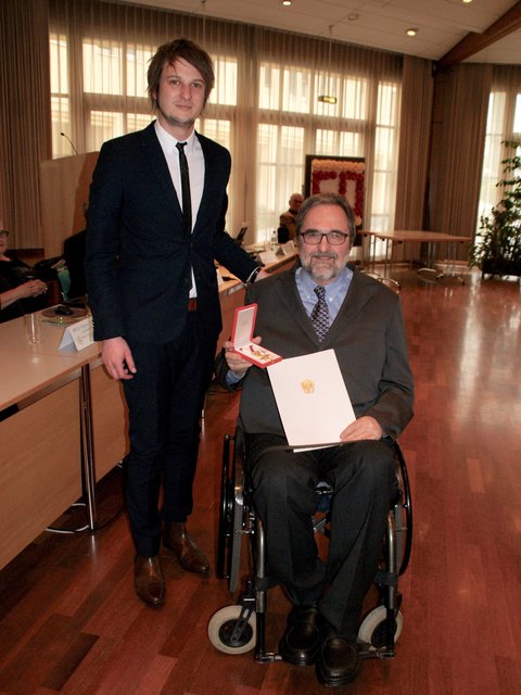 Hannes Wiesinger (re) mit dem Fachreferenten des Sozialministeriums, Mag. Alexander Miklautz