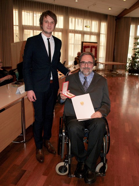 Hannes Wiesinger (re) mit dem Fachreferenten des Sozialministeriums, Mag. Alexander Miklautz | Foto: Wiesinger privat