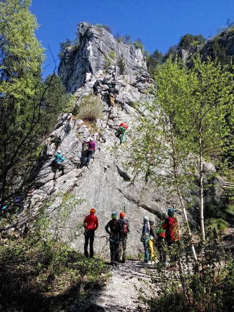 Teilnehmergruppe vor dem ersten Einstieg